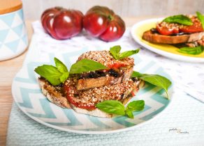 Bruschetta aux aubergines vegan